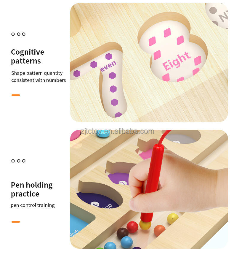 New Design 3-in-1 Magnetic Color and Number Maze Logarithmic Board for Counting and Math Learning Sensory Puzzle Toy details