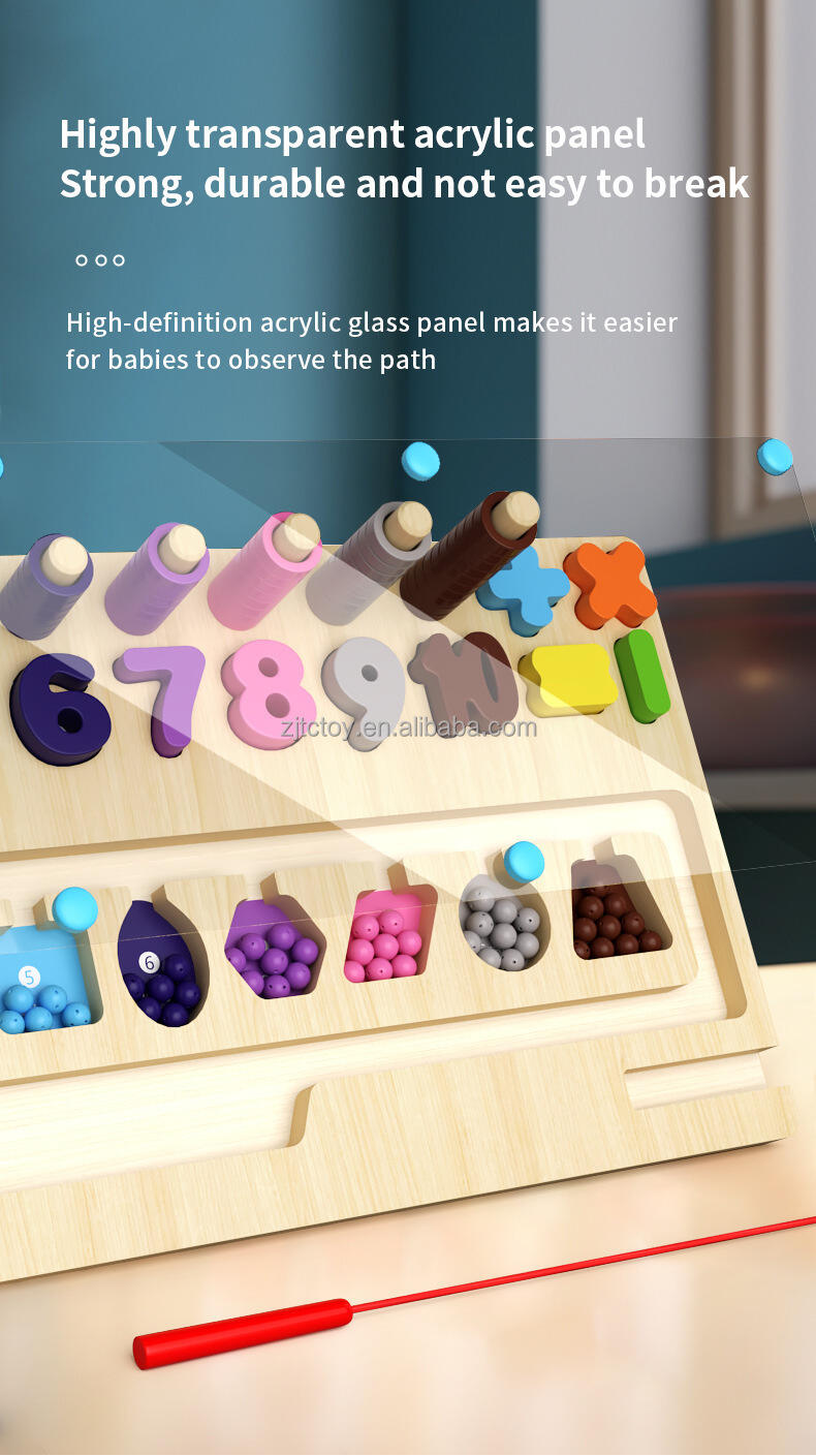 Neues Design 3-in-1 magnetisches Farb- und Zahlenlabyrinth-Logarithmusbrett zum Zählen und Lernen von Mathematik Sensorisches Puzzle-Spielzeug Fabrik