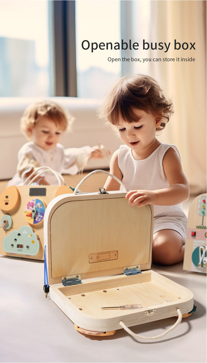 New Montessori Activity Wooden Sensory Toys Preschool Early Educational Toddlers Montessori Busy Box For first birthday gifts factory