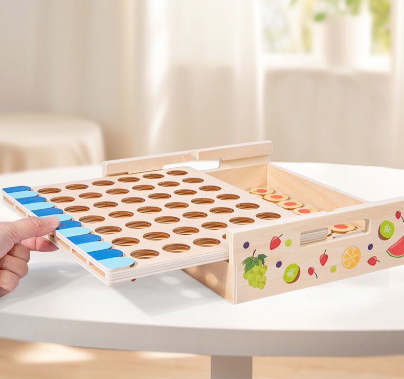 Kinder verbinden 4 in einer Linie Brettspiel Lernspielzeug Kinder aus Holz faltbare Line Up Row Board Puzzle Spielzeug klassisches Spiel Fabrik