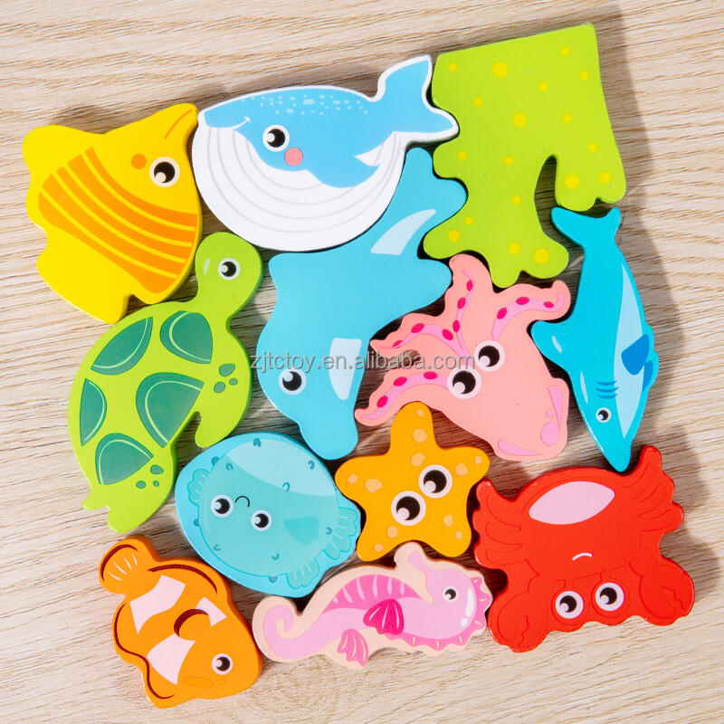 3D Wooden Puzzles Cartoon Animals Kids Cognitive Jigsaw Puzzle Wooden Toys for Children Baby Puzzle Toy Games factory