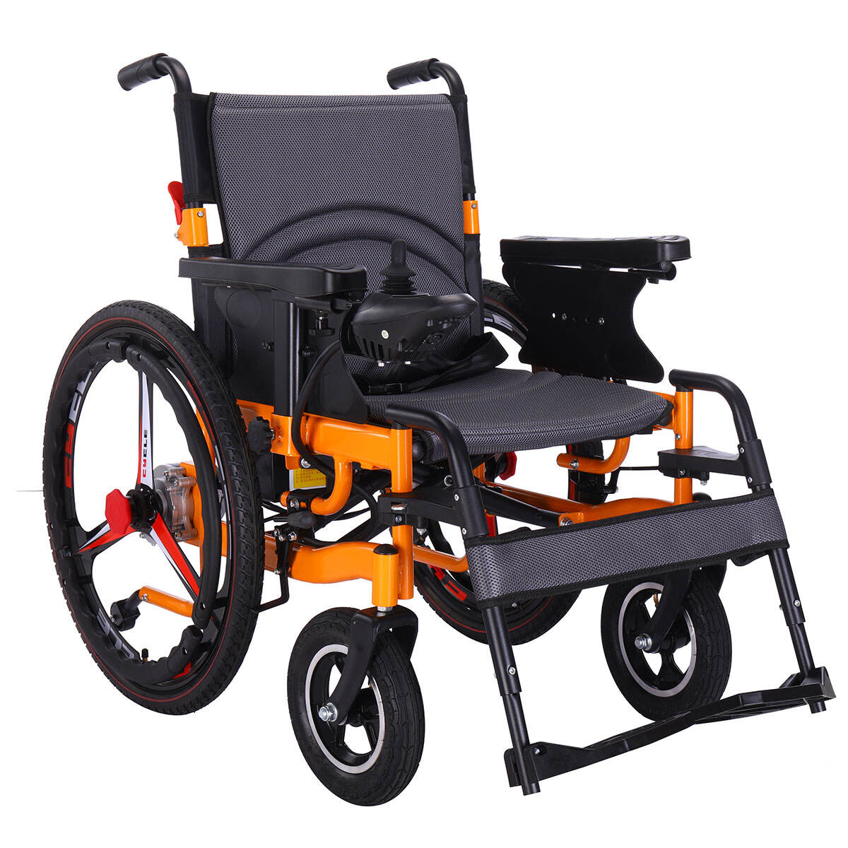 BC-ES600203 Nešiojamas elektrinis sulankstomas plieninis invalido vežimėlis
