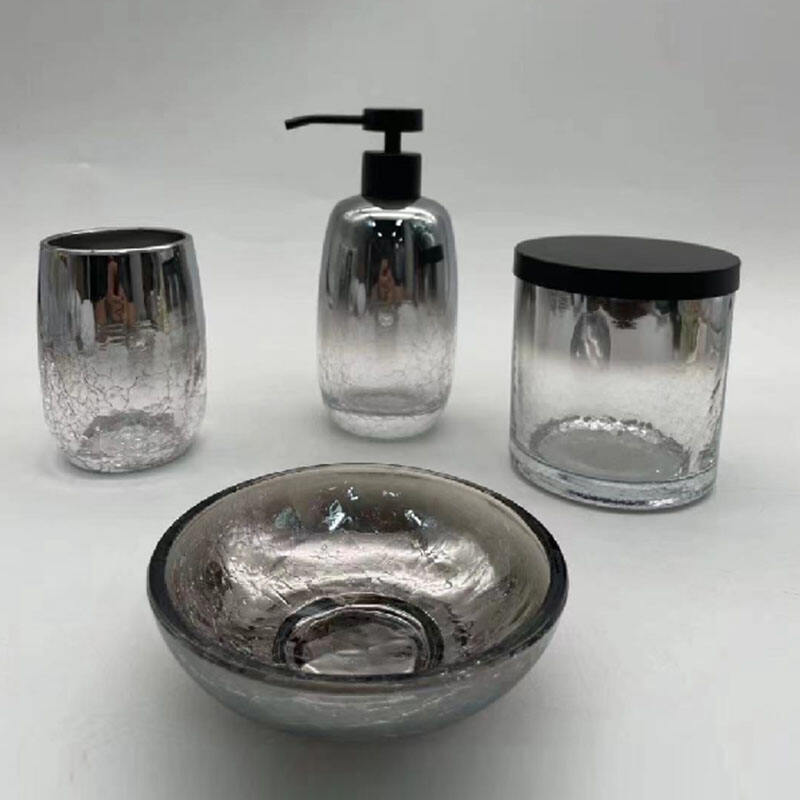 Chrome Glass bathroom accessories set 4 pieces