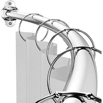 Flat iron rotatable Curved Curtain Rod Rustproof Expandable 50-72 Inches Telescoping ,Chrome