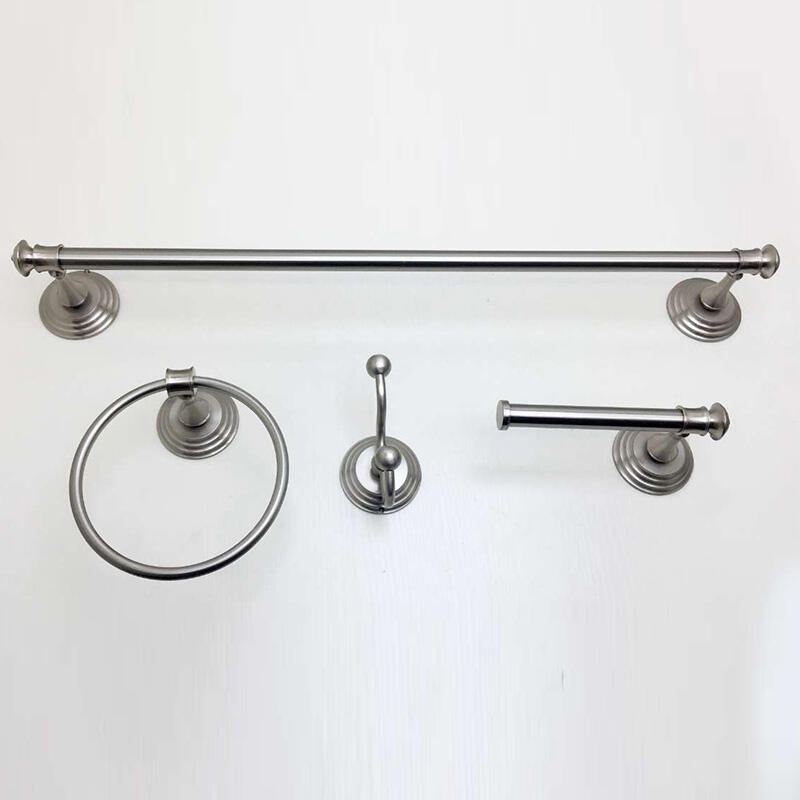 Round tube bathroom hardware accessories set 4 pieces