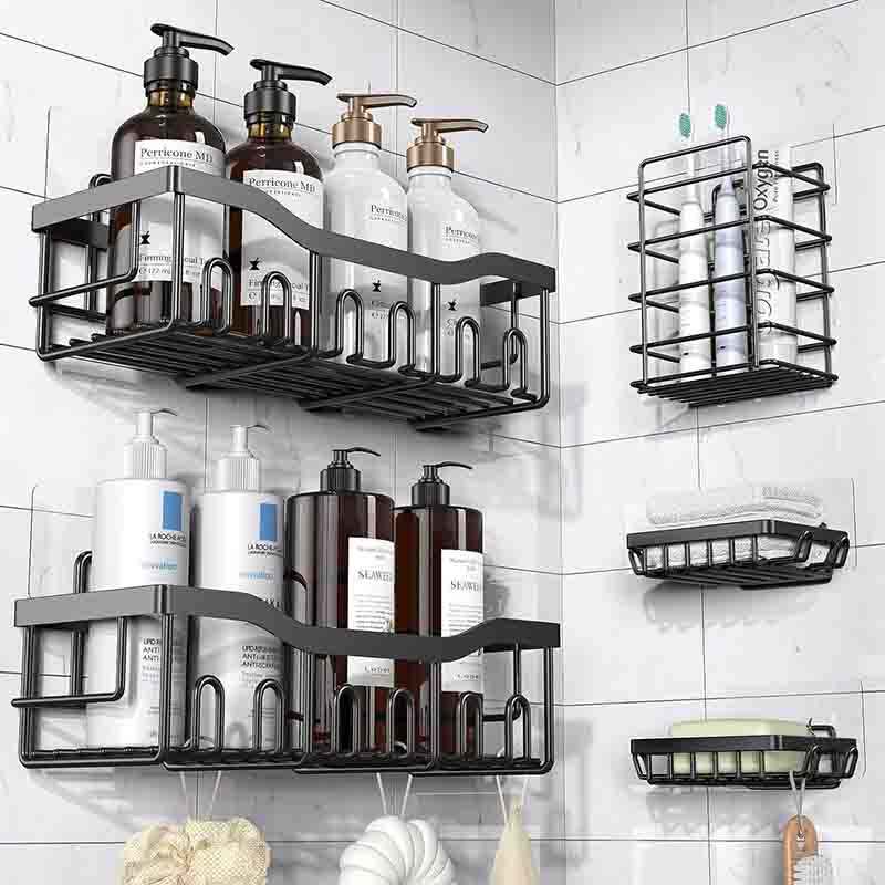 Rectangular flat wire 5-piece set Shower Caddy