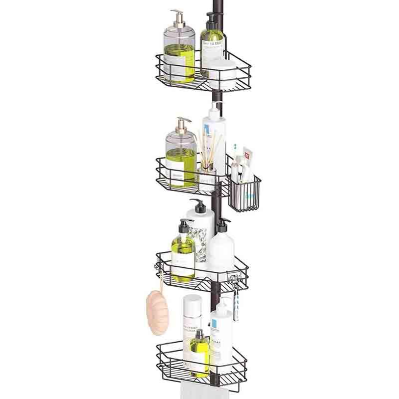 Rustproof Shower Corner Caddy Organizer with Tension Pole