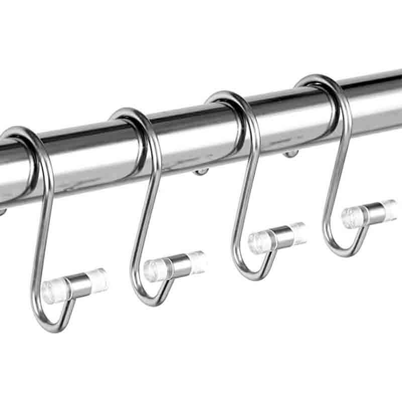 Premium Rust-Resistant Acrylic Hangers T Shaped Design Shower Curtain Rings Hooks, Resistant Metal Heavy Duty Roller , Chrome(12Pcs)