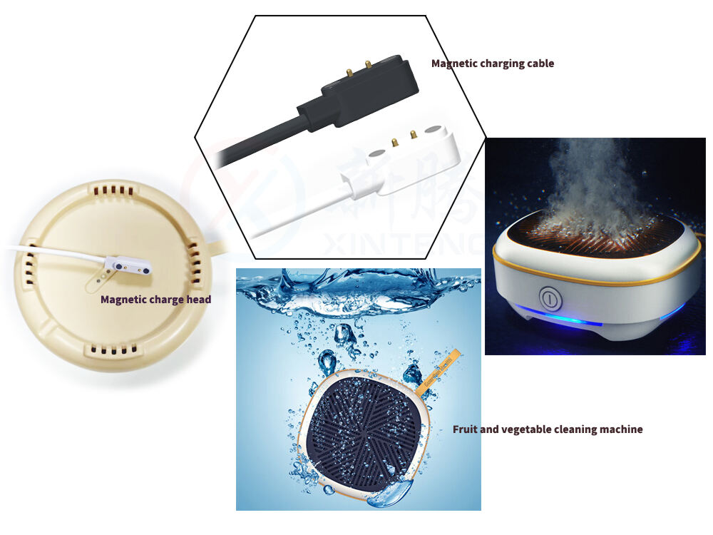 Fruit and vegetable cleaning machine equipped with Xinteng magnetic waterproof connector