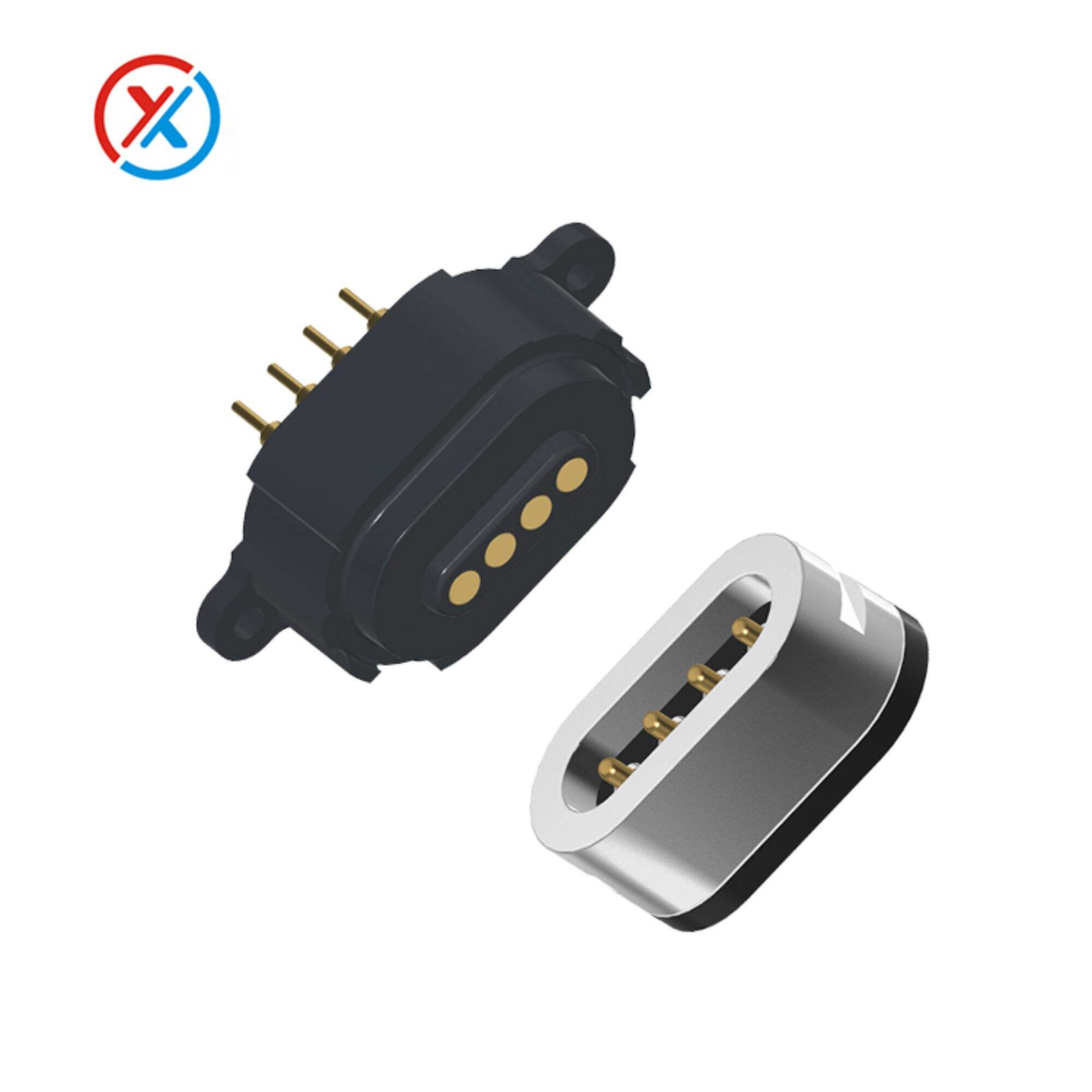 Custom 4pin magnetic connector Spring pin connector Adsorption pogopin connection