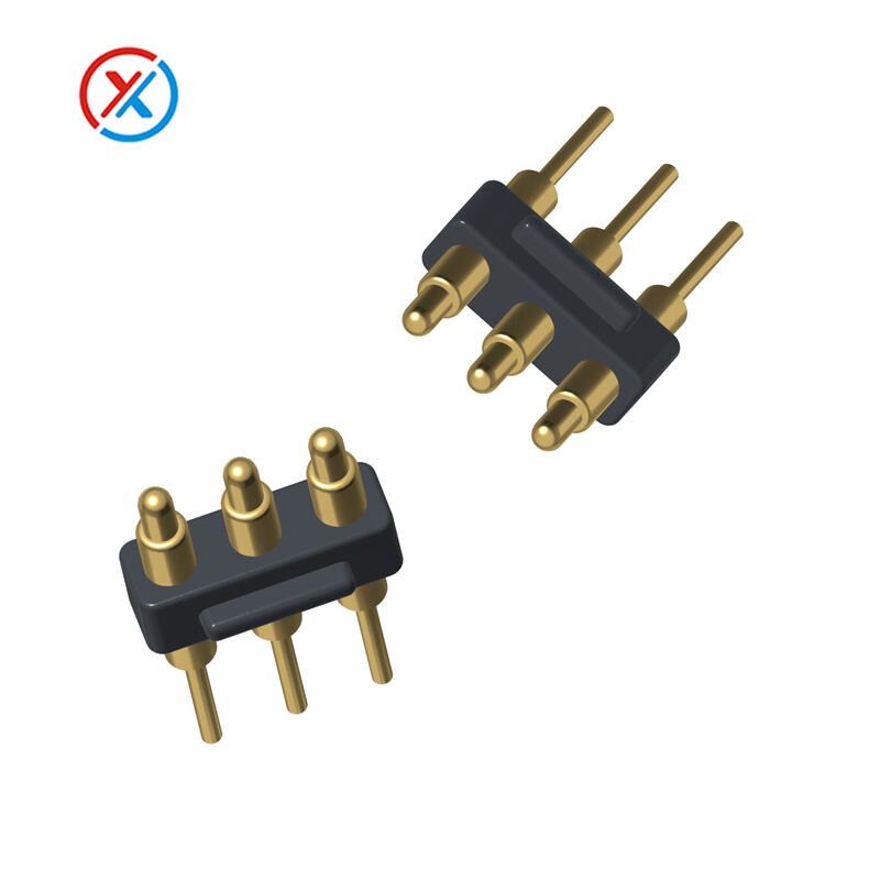 3A spring pin connector 3Pin Pogo pin connectors Father and mother Gold plated brass, no lead, no halogen-1002
