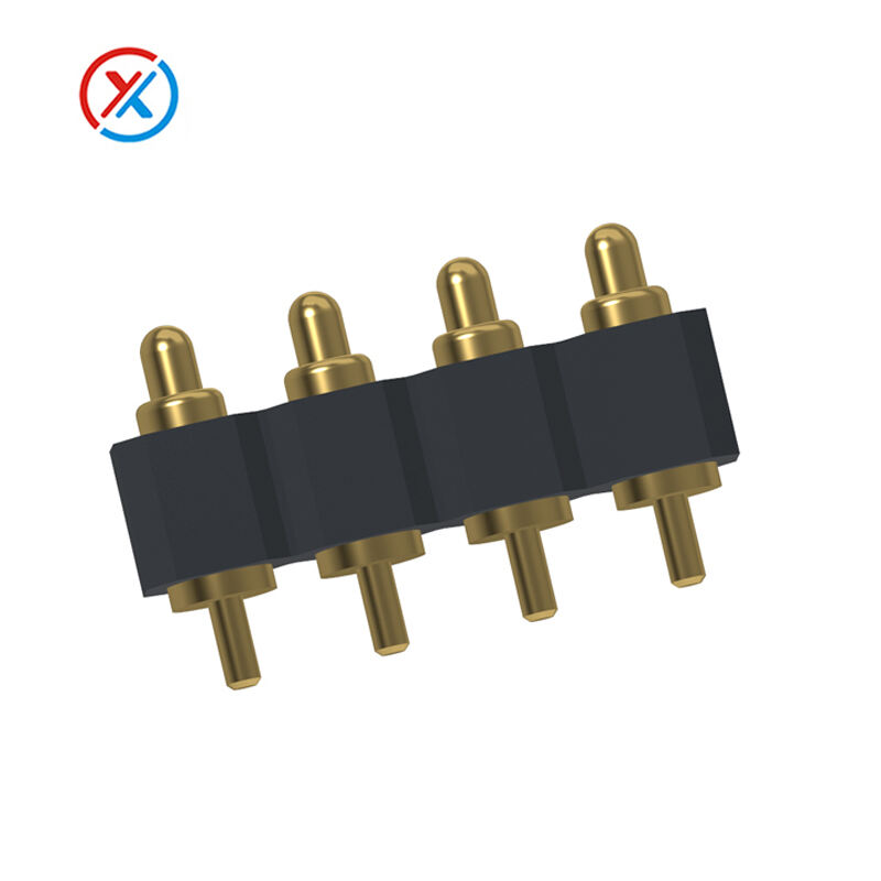 4-pin gold-plated pogo pin connectors are lead-free,Hot-selling high-current spring needle probe connector