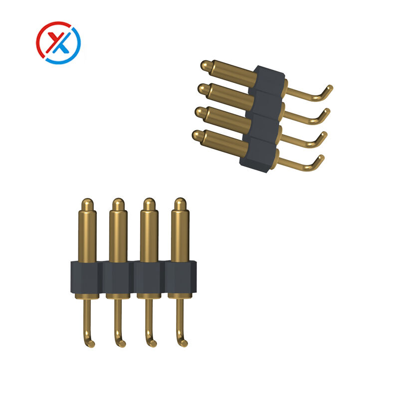 4Pin Pogo pin connectors Bend spring pin connector Halogen-free and lead-free Halogen-free and lead-free Father and mother-1100