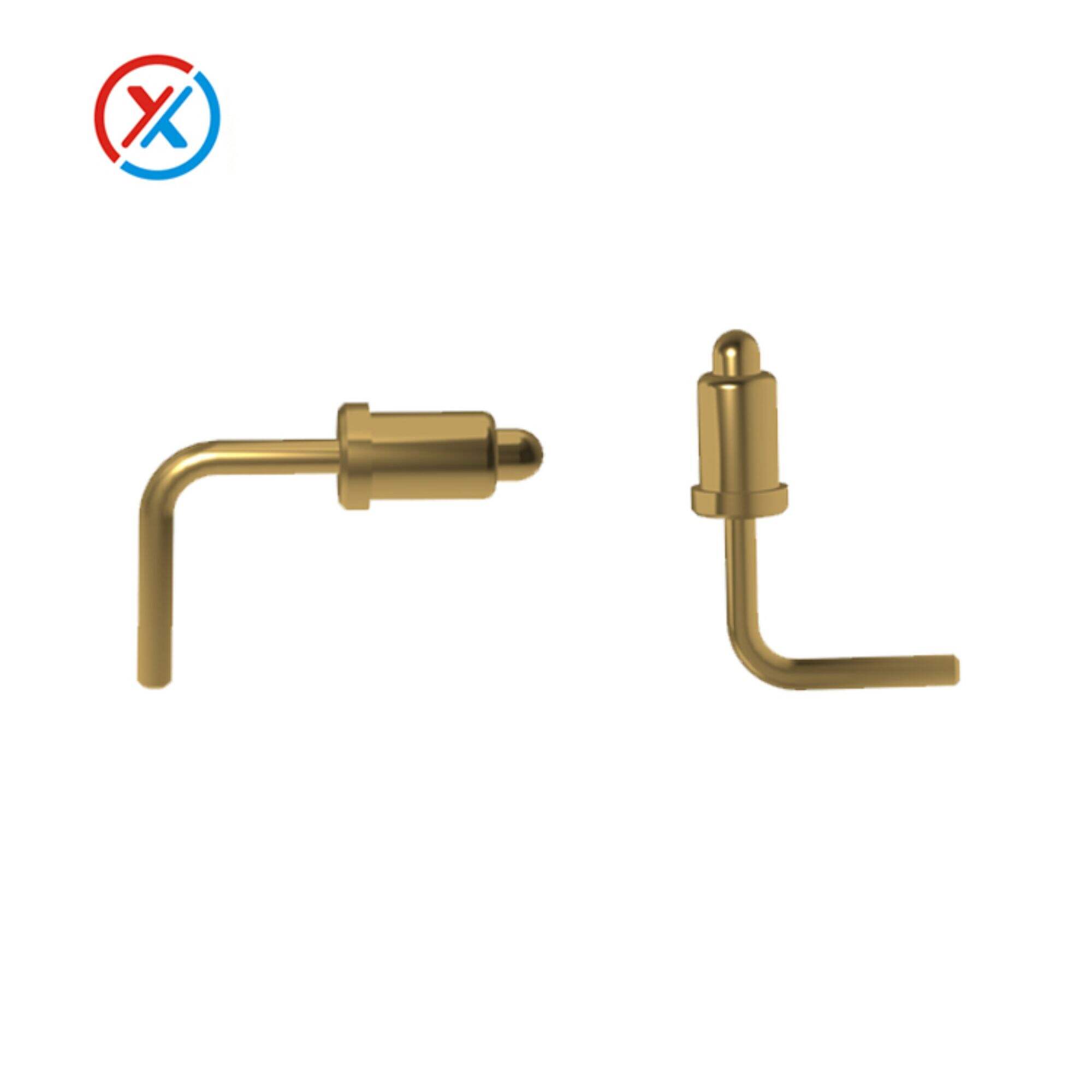 Bent pogopin lead-free gold plated brass,Life 100000 can be customized size High current pogoPIN