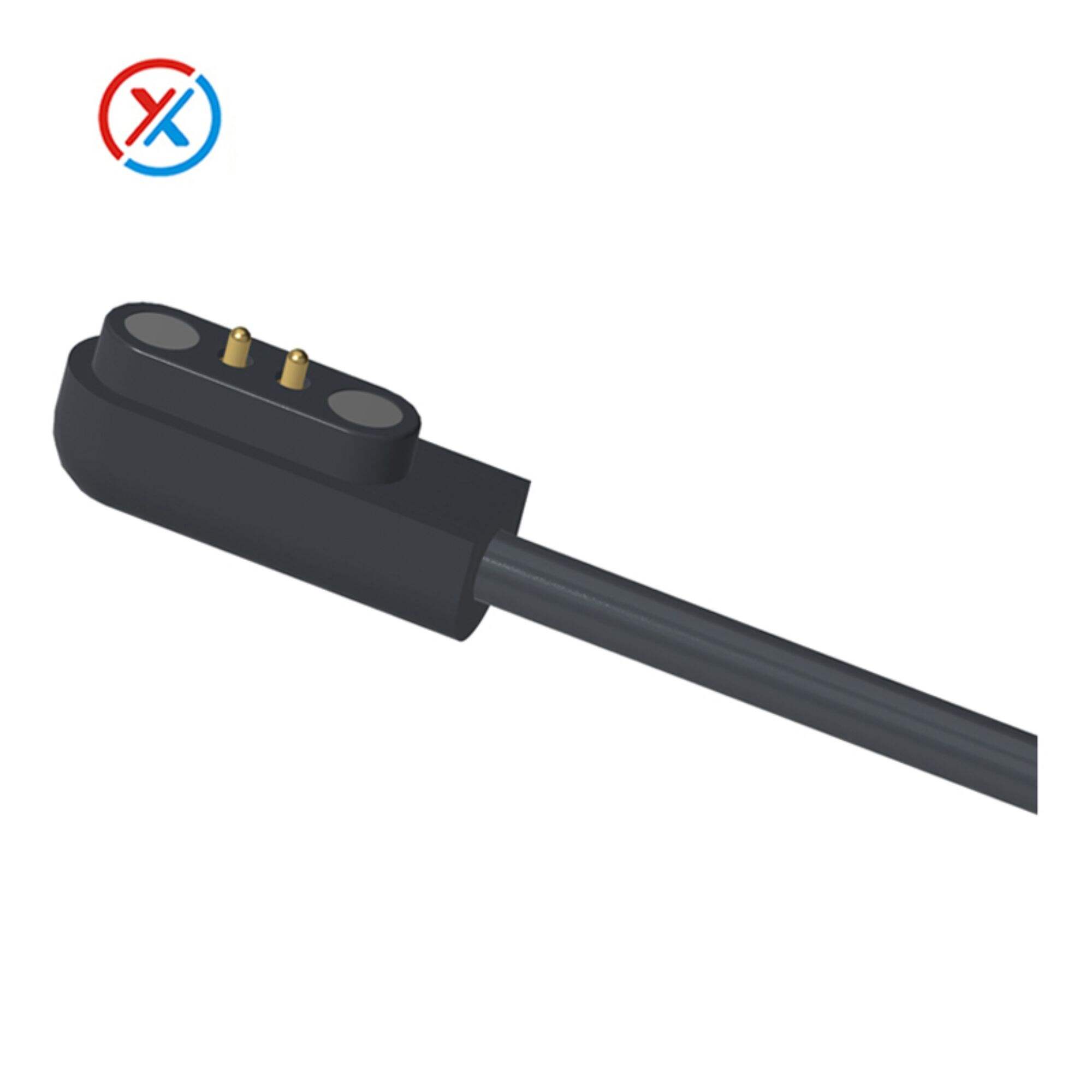 2-pin magnetic USB charging line used in hand-held detector hand-held bar code machine power supply male and female base in Chinese factory