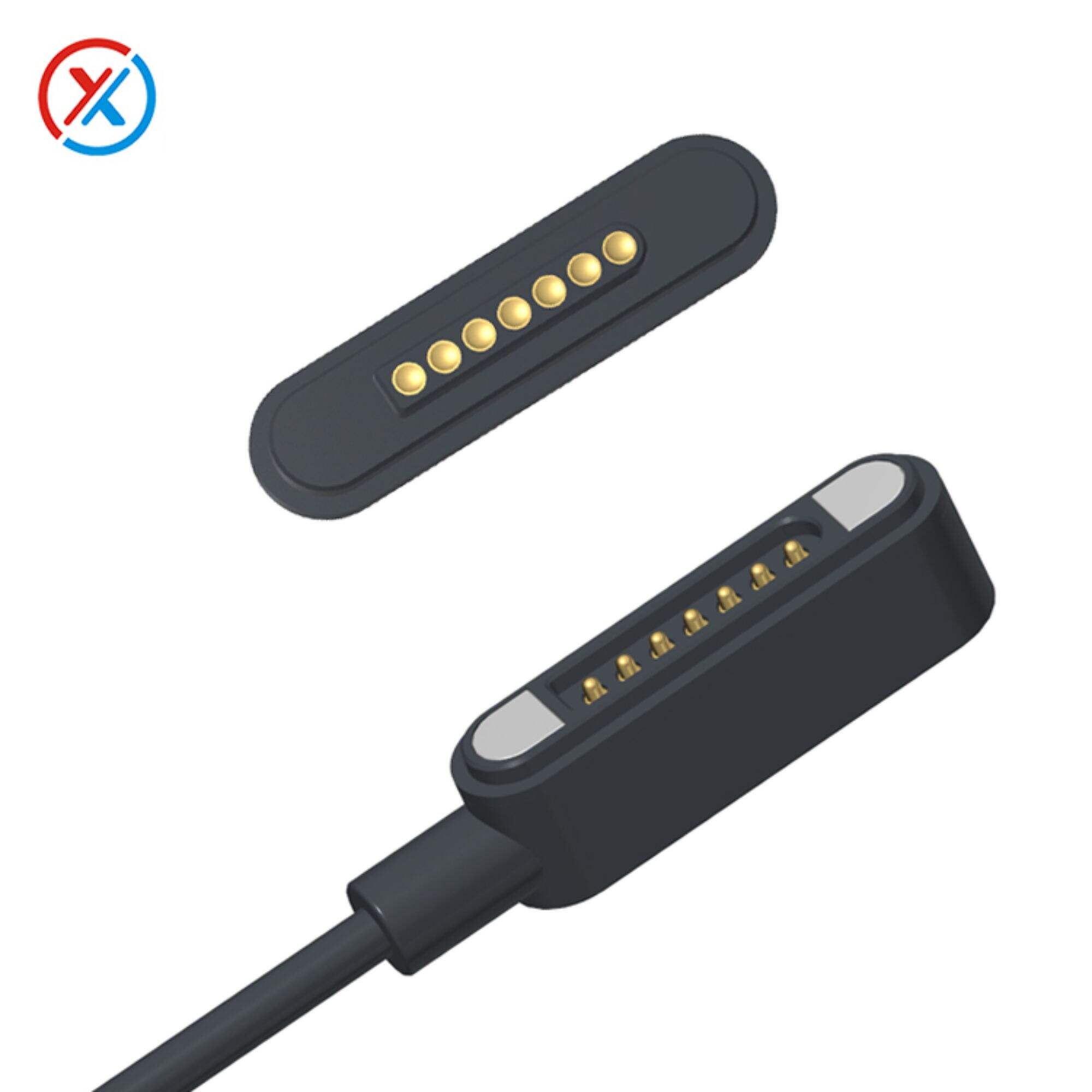 Rectangular 7PIN magnetic cable China manufacturers,inexpensive magnetic data cable male and female ends