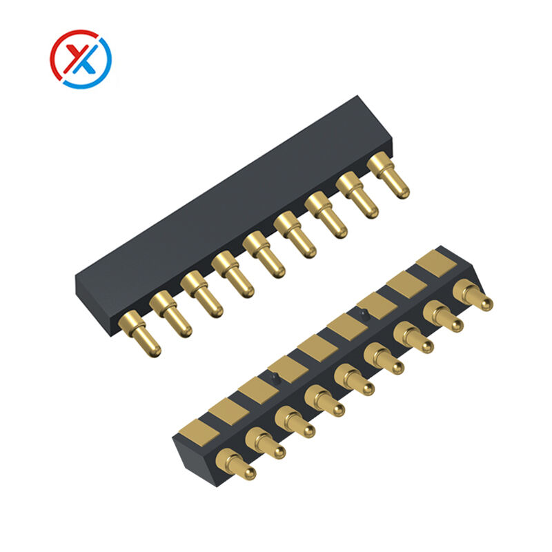 9Pin Pogo pin connectors spring pin connector pogo pin contact Gold plated brass, no lead, no halogen-1312-9