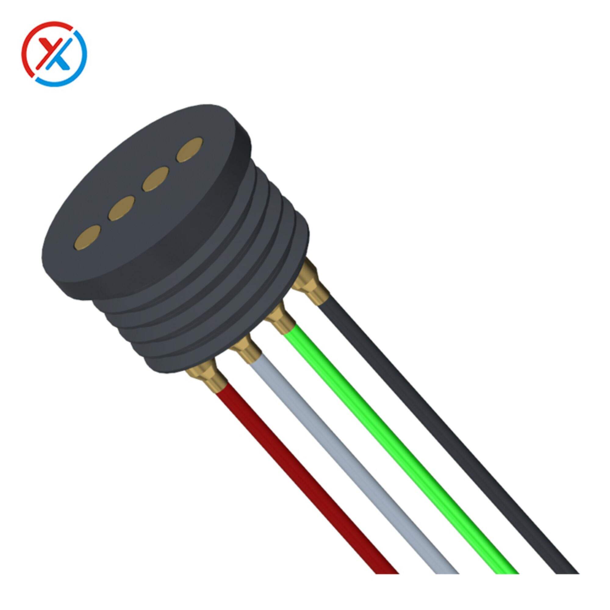 Customization of 4PIN threaded magnetic connector-1140