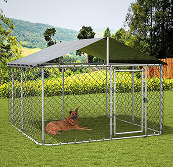 Black Powder Coated Welded Dog Run kennel HBT-DR122418