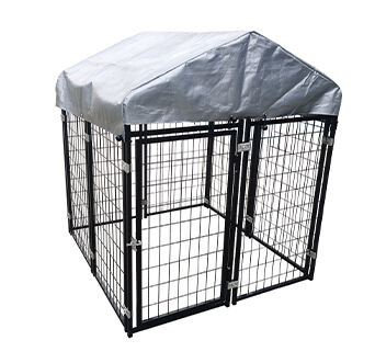 Black Powder Coated Welded Dog Run kennel HBT-DK121210