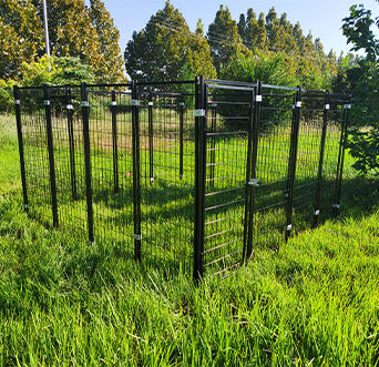 Black Powder Coated Welded Dog Run kennel HBT-DK122415