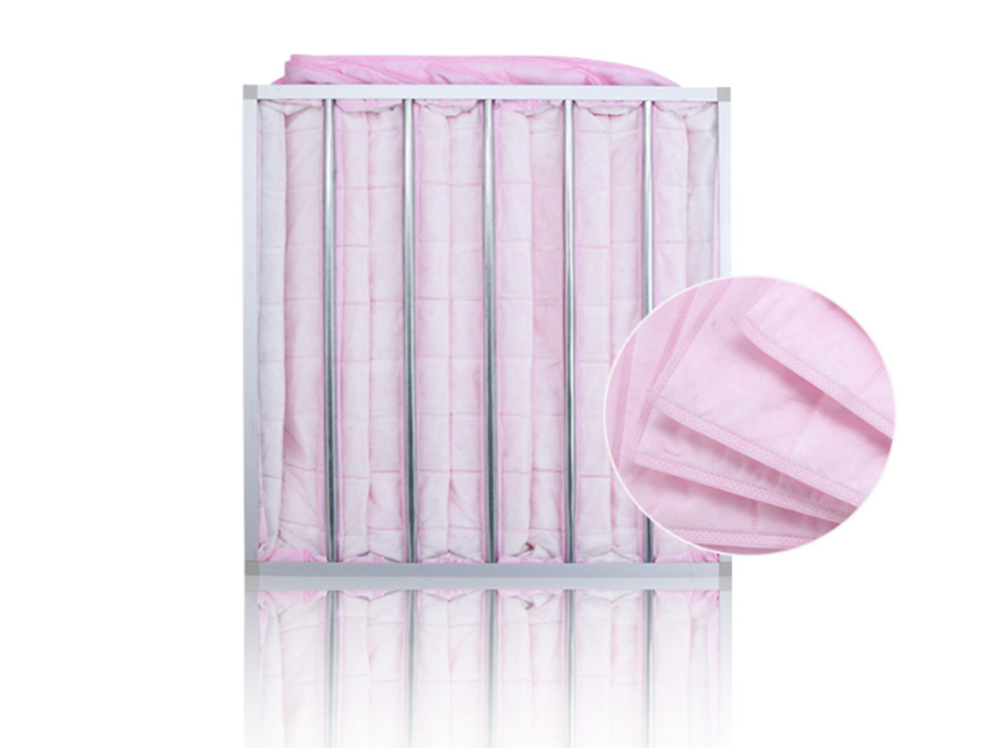 F7 Medium Efficiency Pocket Filter Bag Filter Pink Glass Fiber Bag Filter