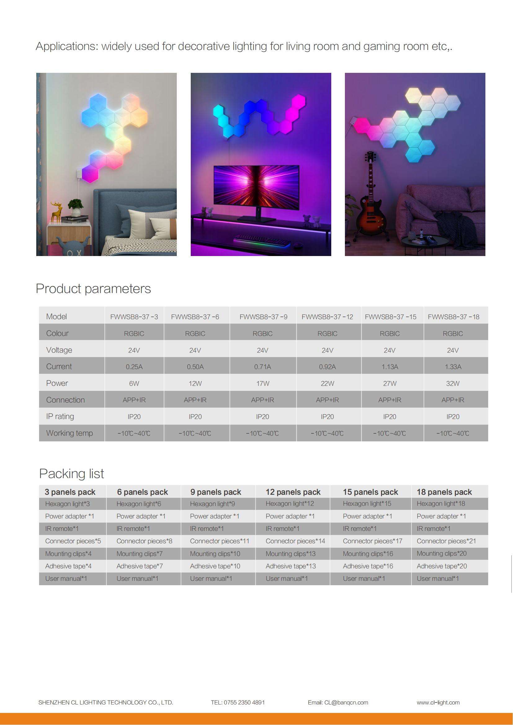 Dream Color Smart Hexagon Wall Light Panel manufacture