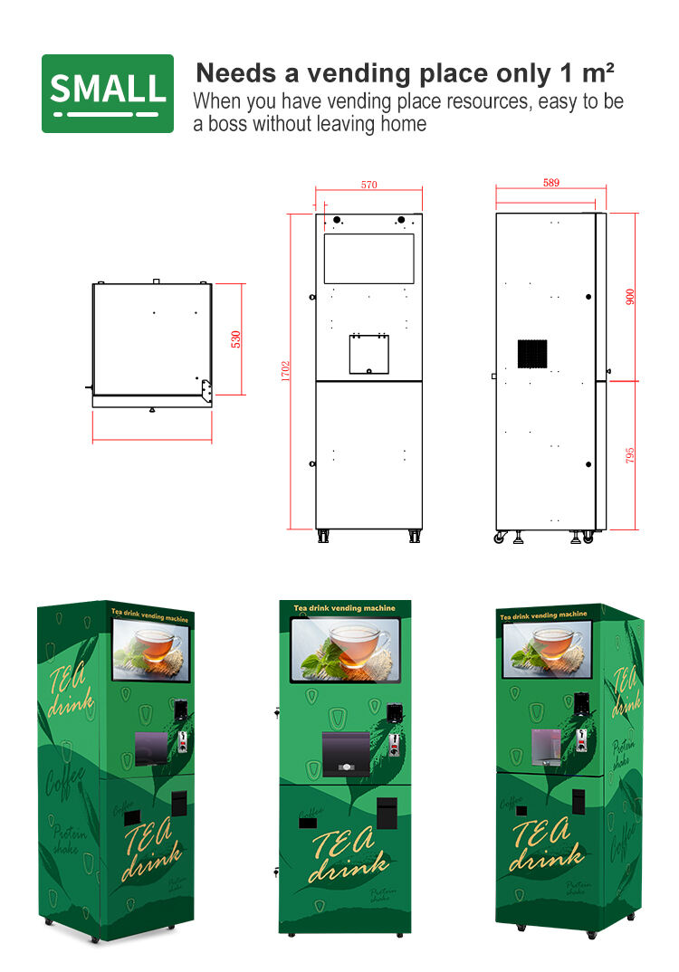 Máquina expendedora de hojas de té verde té GS Caja de acero al carbono SDK negra completamente automática con bomba de vidrio templado Proveedor de agua y agua del grifo