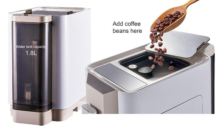 Máquina de café expresso doméstica, máquina de café italiana para escritório e fabricação de fábrica de grãos de café ao ar livre