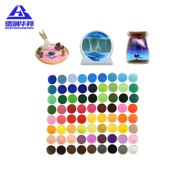 A unique twist on traditional sand art with blue tones