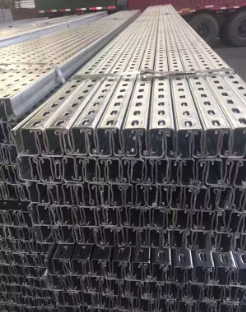 low price wholesale price HDG Steel C Channel Purlin 41x41x2 mm Slotted Channel galvanized metal tracks galvanized channel details