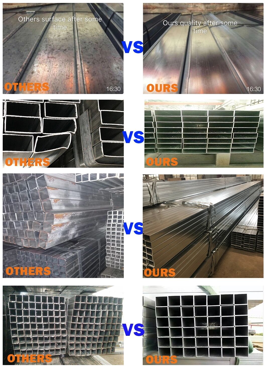 Low Price Prime Quality 20*20-400*400mm Hot Dipped Galvanized Steel Square Tube for buildings details