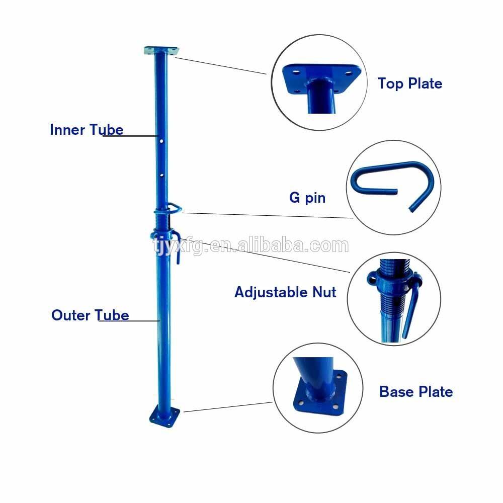 Adjustable Height Scaffolding Steel Shoring Prop Concrete Formwork Support Steel Shoring Acro Jack Props For Building supplier