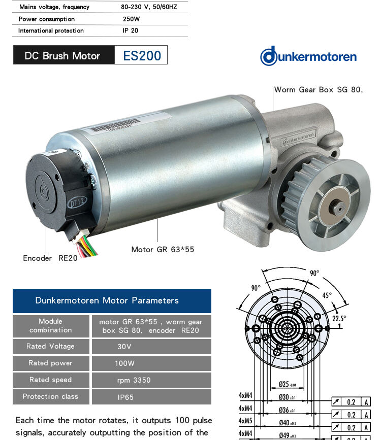 ES200 Automatic sliding door operator system with original Dunkermotoren motor manufacture