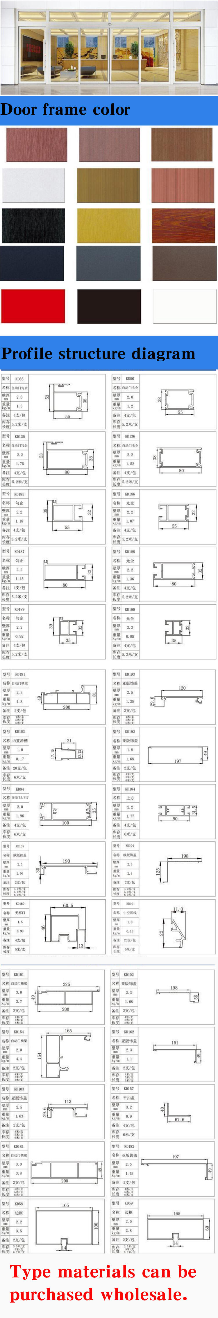 Oredy access control machine automatic open sliding door system with aluminum door frame manufacture