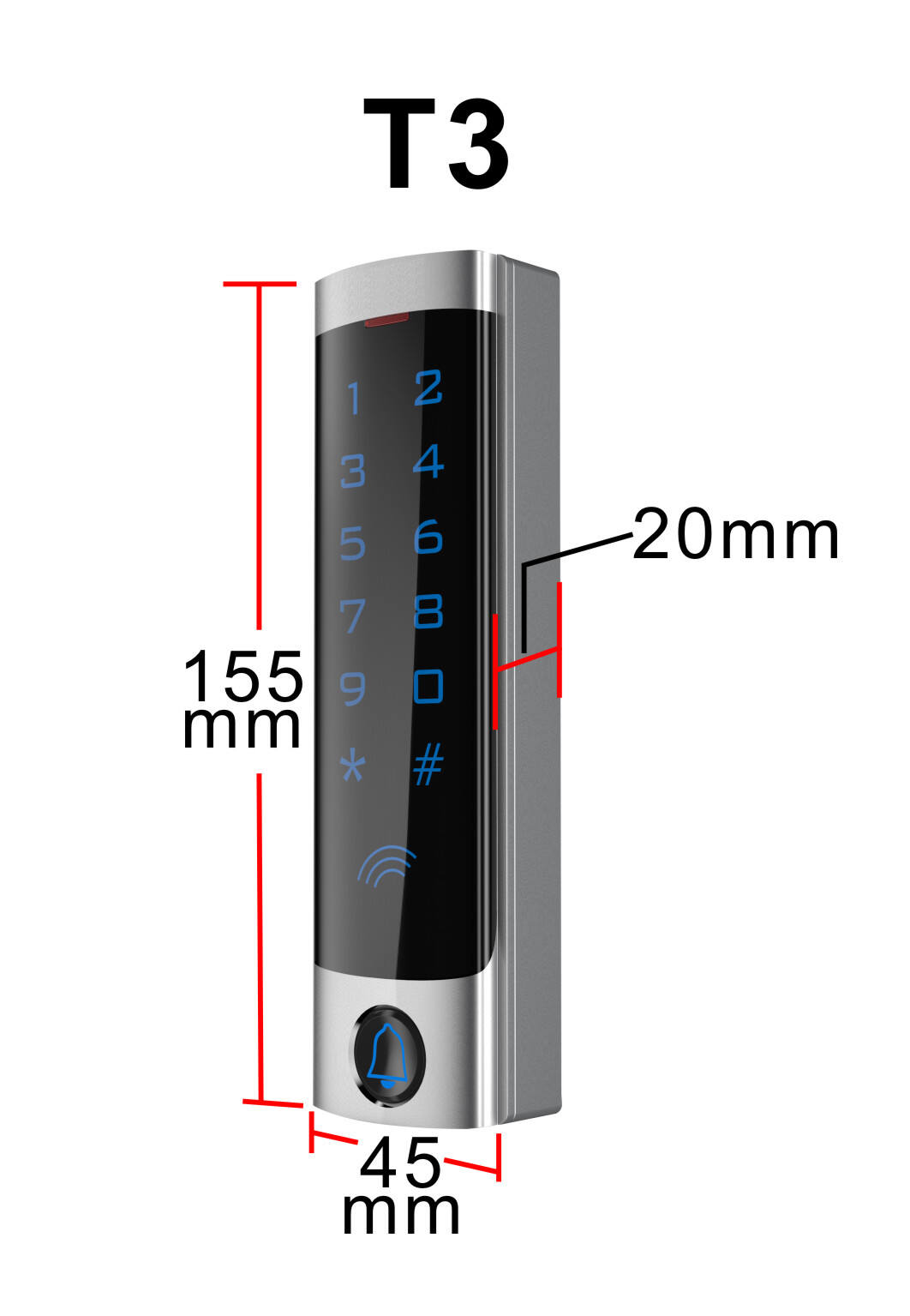 TF2 waterproof fingerprint access control-swipe card, password, fingerprint factory