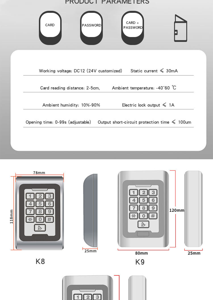 Oredy metal keypad controller panel access control machine for automatic sliding door manufacture