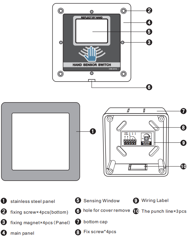 oredy no need to touch hand sensor switch panel for automatic sliding swing doors manufacture