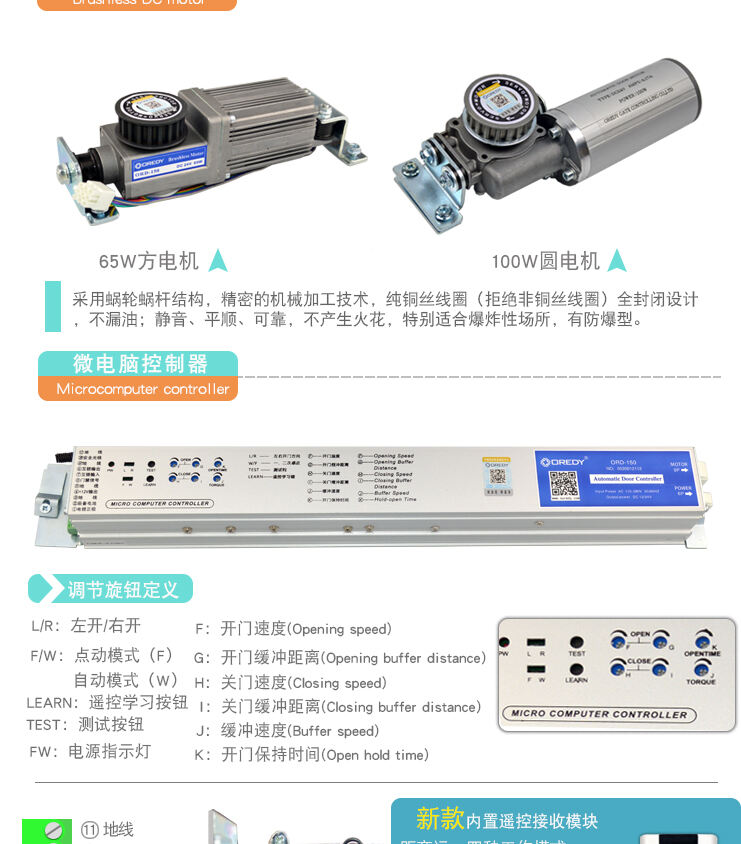 OREDY customizable commercial automatic sliding door image recognition sensor for commercial door supplier