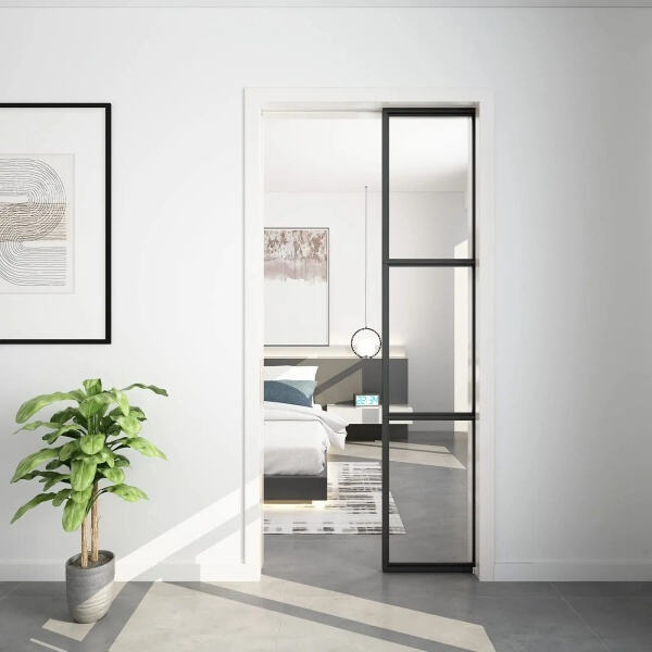 Sliding pocket doors add privacy and beauty