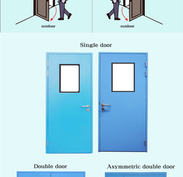 Oredy 100% quality guarantee steel medical double swing door for clean room door factory