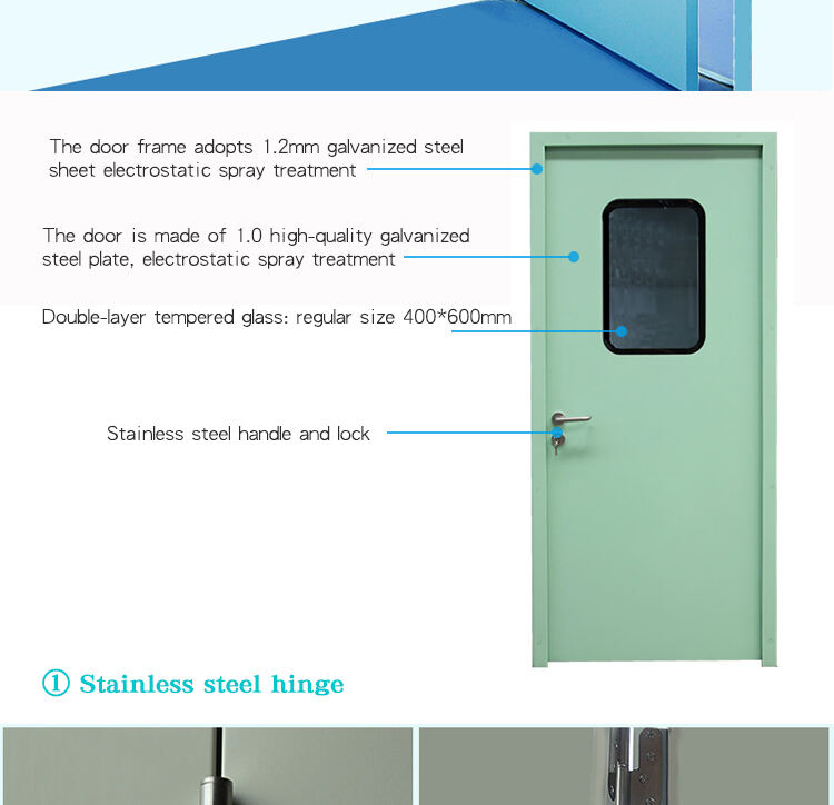 Oredy 100% quality guarantee steel medical double swing door for clean room door manufacture