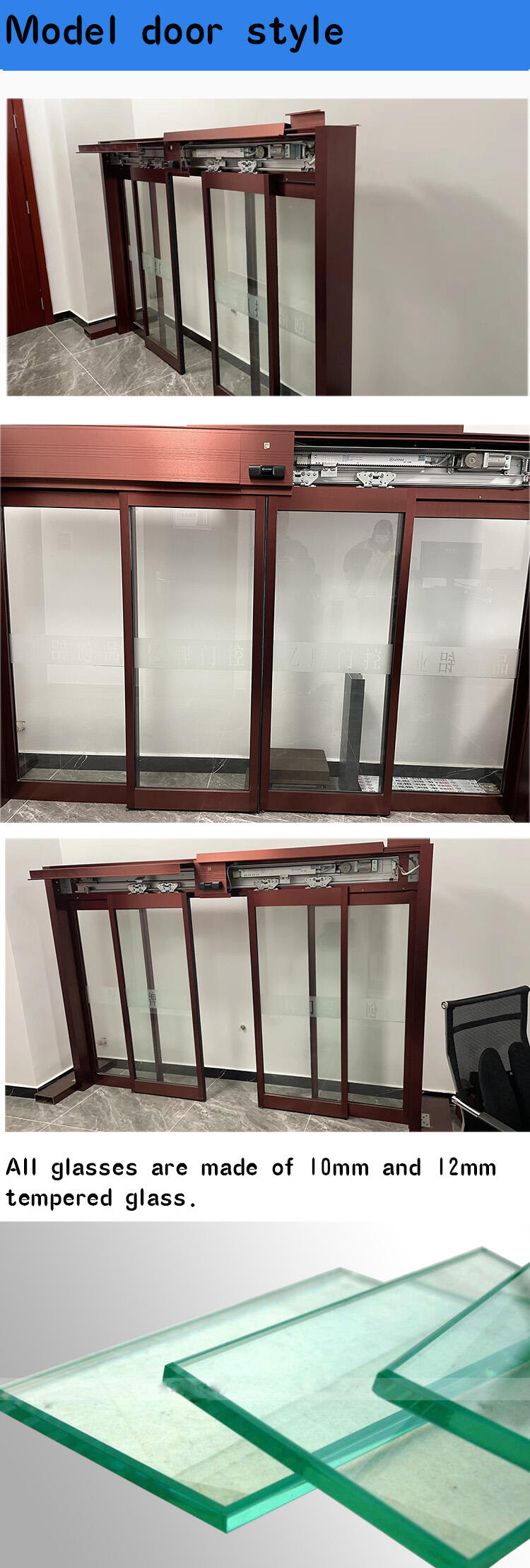 Oredy access control machine automatic open sliding door system with aluminum door frame supplier