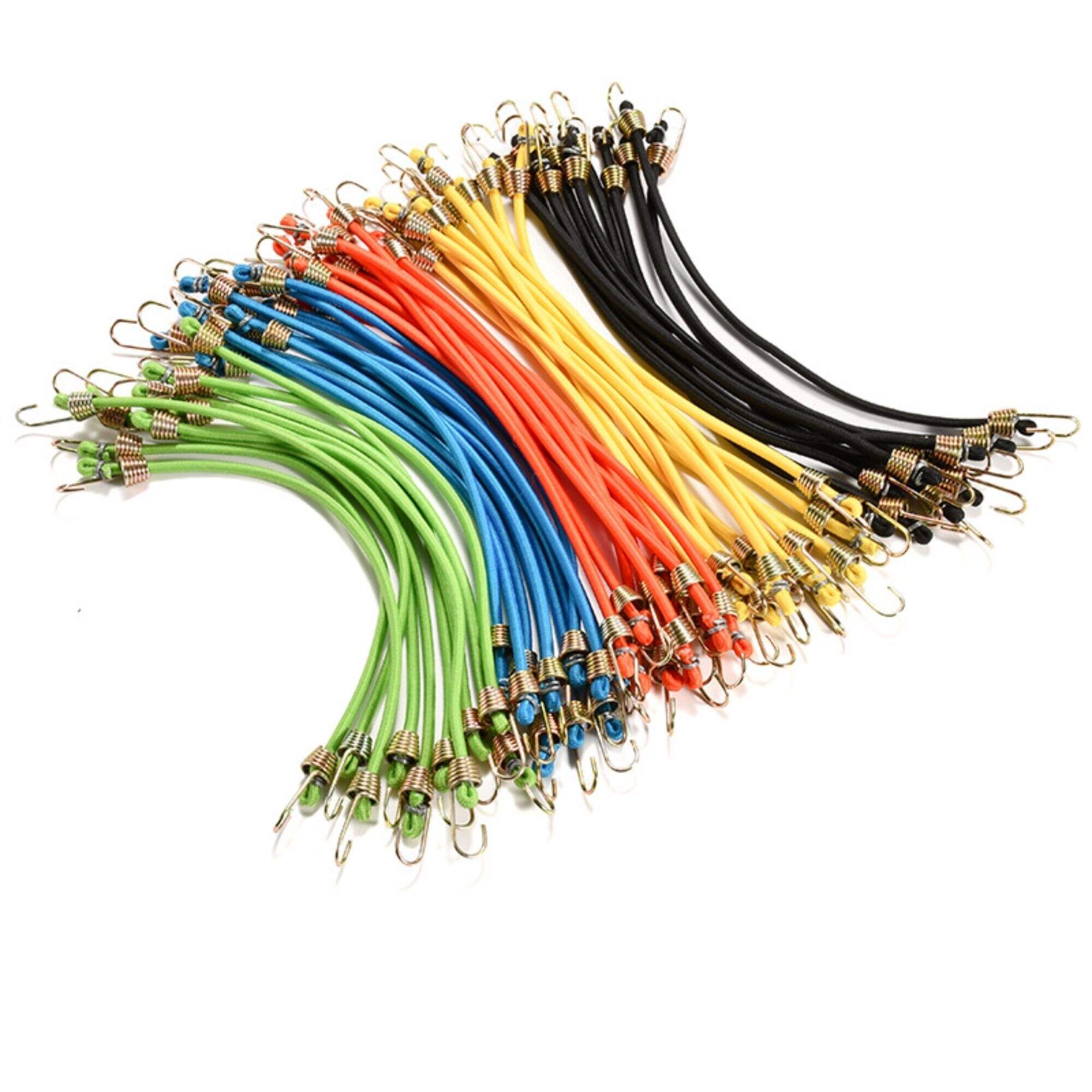 10 inches Rubber Stretchy Bungee Cords with Hooks for Bikes, Camping, Tools, Tarps and Cargo, Hang Christmas Ornaments
