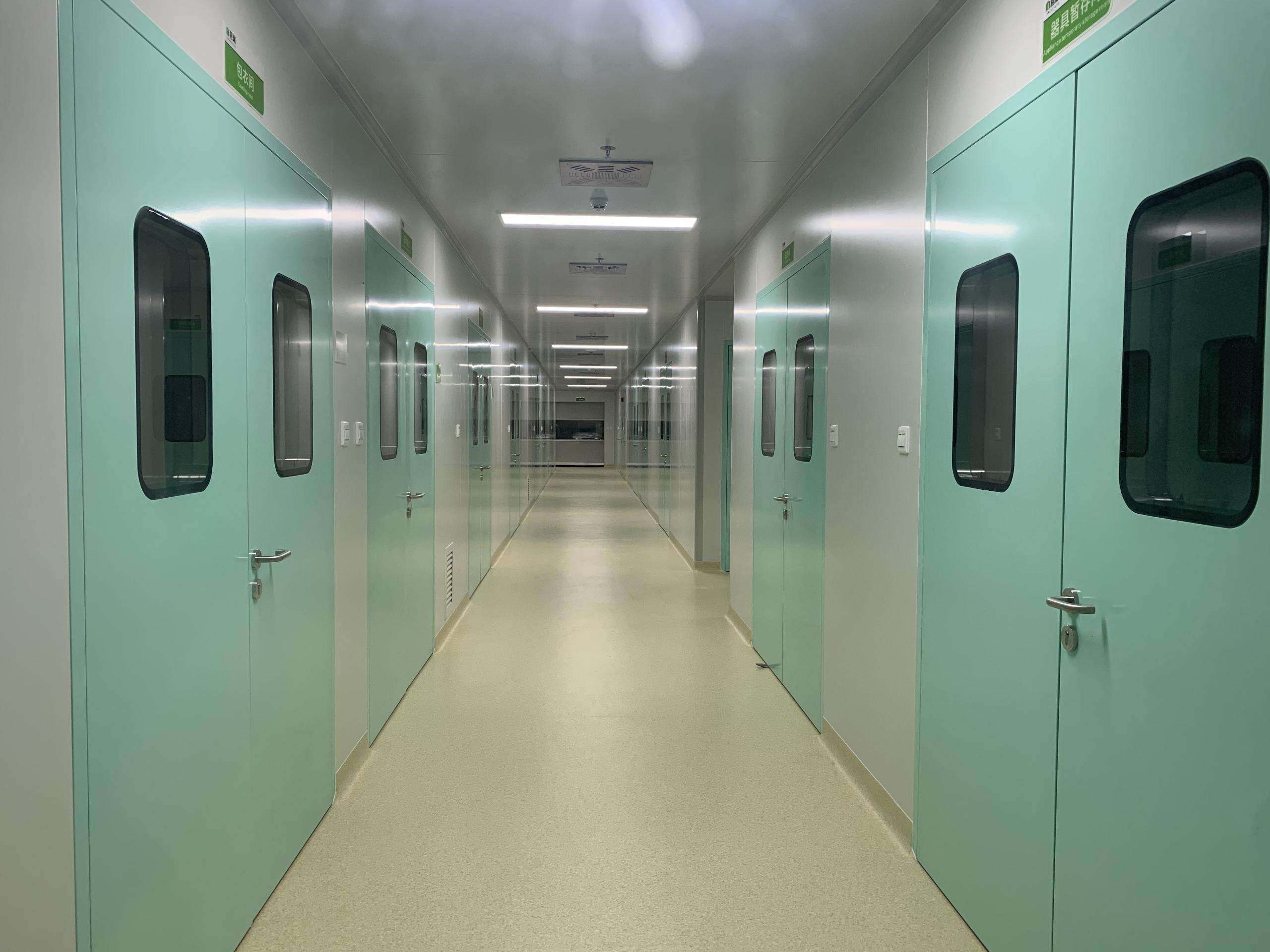 GMP Thermal Insulation Steel Cleanroom Double Leaf Door hermetically sealed sliding doors laboratory and hospital details