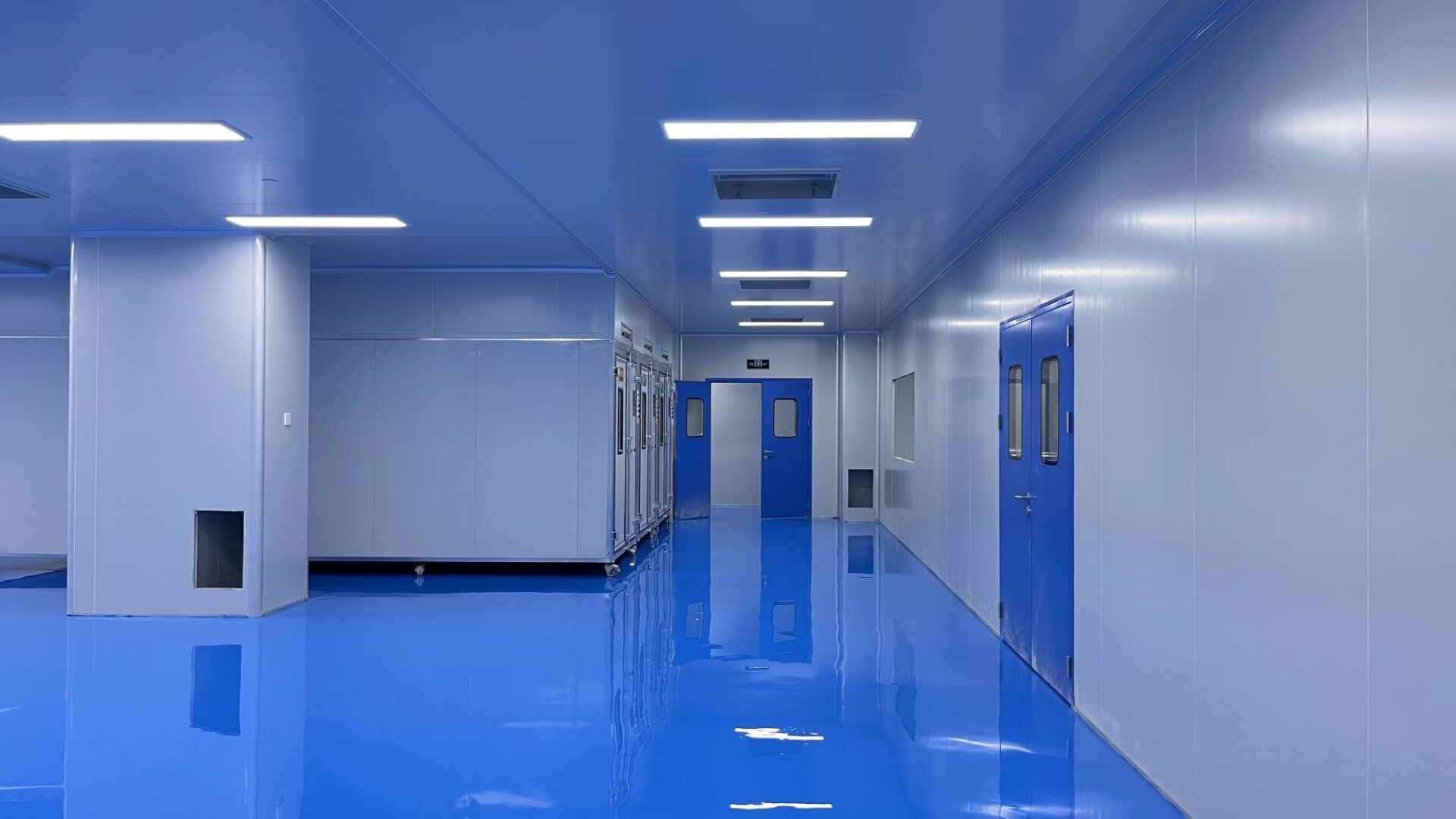 GMP Thermal Insulation Steel Cleanroom Double Leaf Door hermetically sealed sliding doors laboratory and hospital details