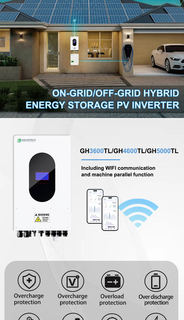 Grandtech High Quality 4.6KW On-grid/Off-grid Hybrid Energy Storage PV Inverter Tie Mppt for Home Solar System supplier