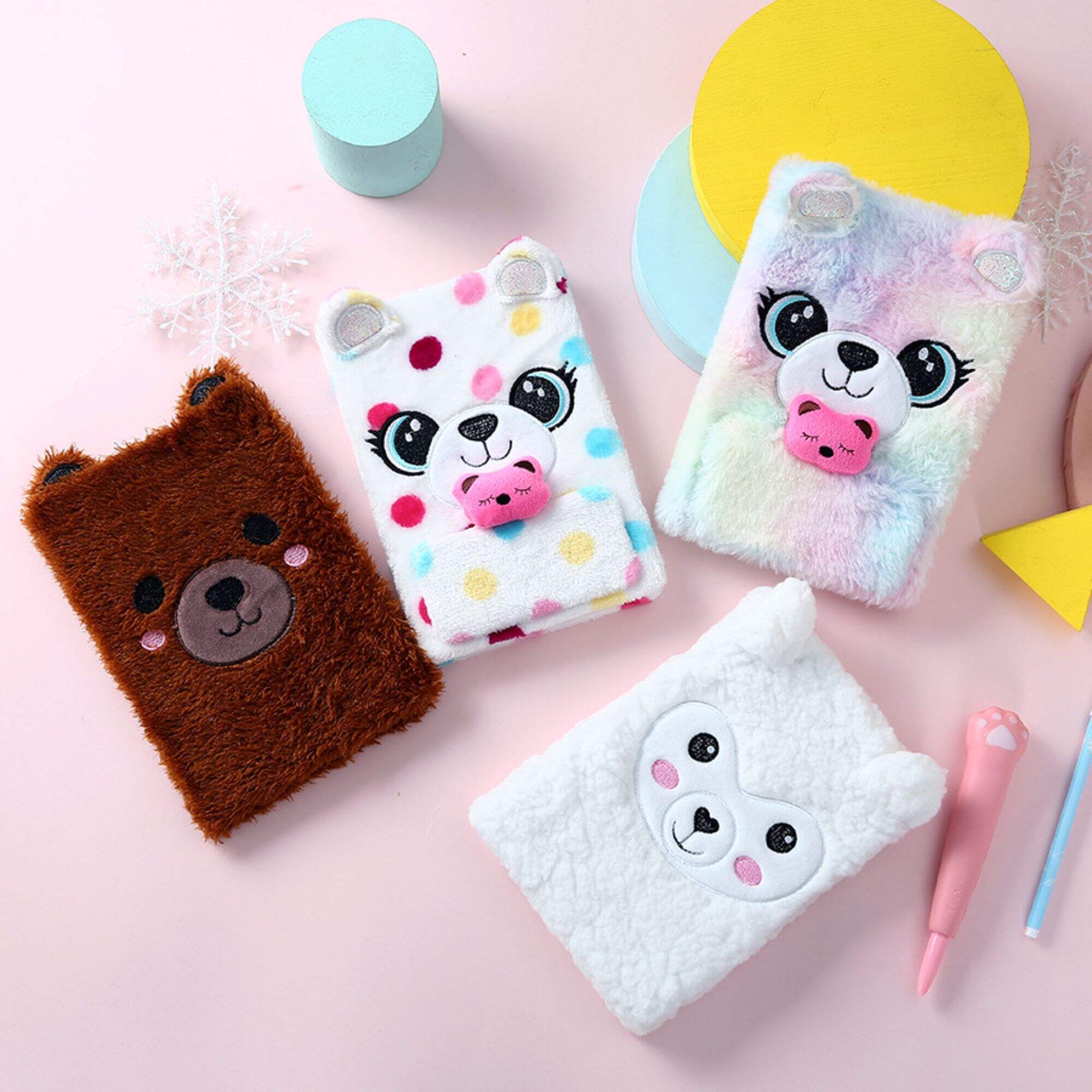 A5 cartoon plush diary alpaca cute children's writing notebook girls student notepad handbook book