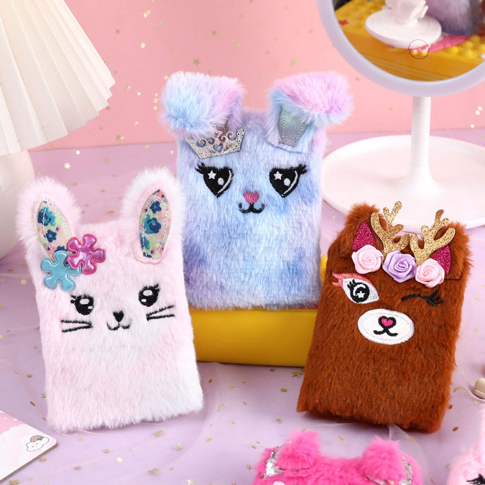 Children's new cartoon rabbit plush notebook girls portable mini pocket book student small diary