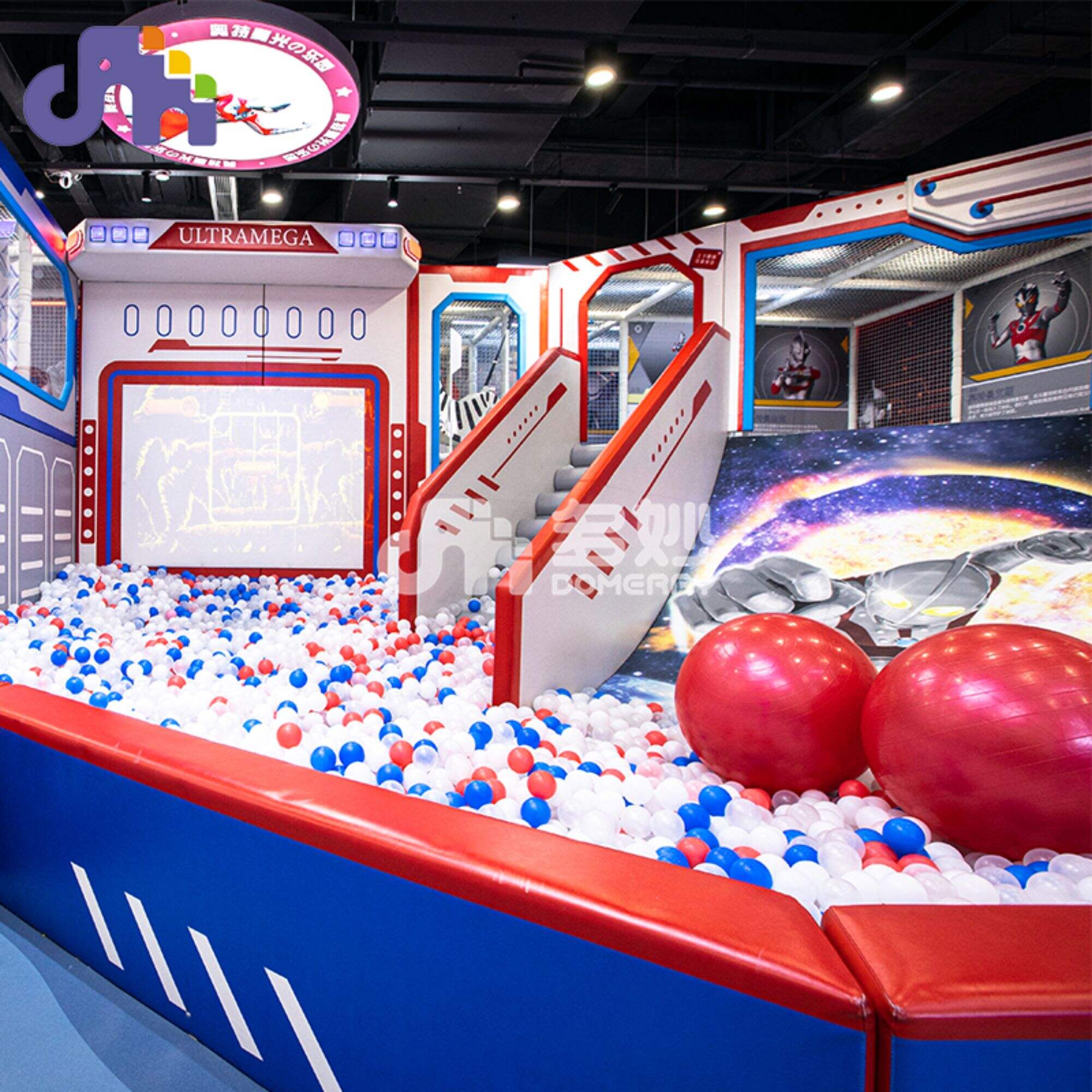 Ultraman theme park IP customization design soft play equipment electric merry-go-round kids indoor playground